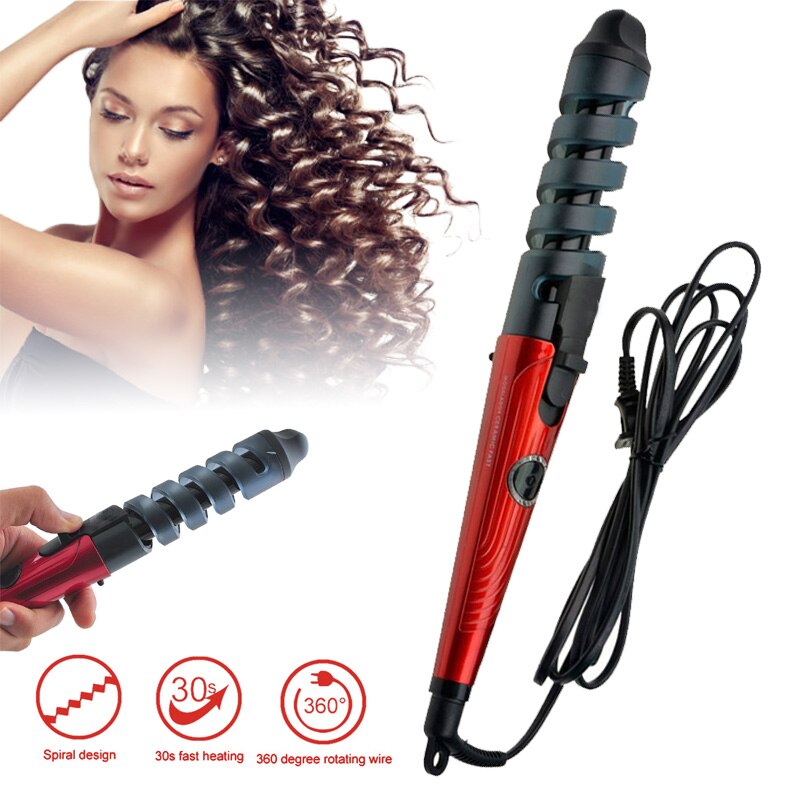 Hair Curler Irons Spiral Curling Wand Fast Heated Ceramic Wand Curling Magic Hair Crimper Iron Corrugation For Hair Styler Tool