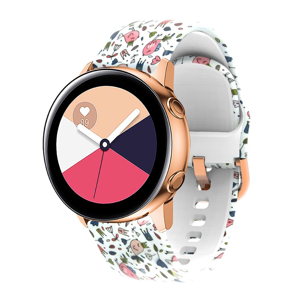 20mm Siliconen Horlogeband - Bloemenprint Band voor Samsung Galaxy Watch 42mm Gear Sport S2