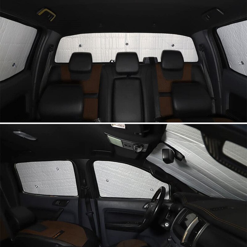 Windshield Sunshade Kit For Ford Ranger Car Front Window Sun Shade Foldable Sun Visor Cover Accessories, 6PCS