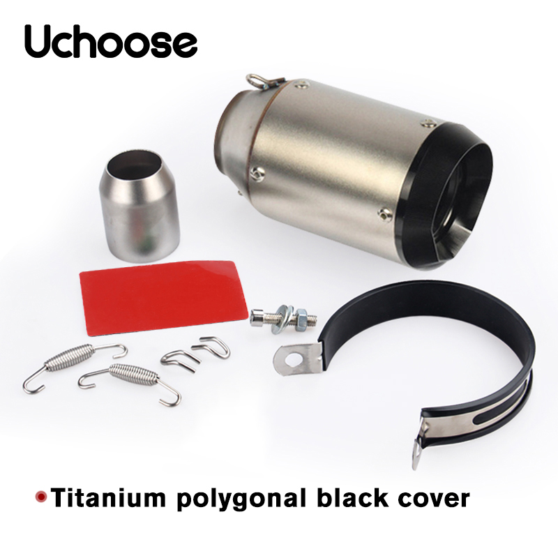 Tubo de escape para motocicleta, silenciador de fibra de carbono para Moto, silenciador Austin Universal para IKASAWAK AHAMAY 51MM innovador: Gris