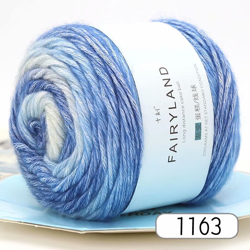 100g Rainbow Color Hand-woven Cotton Yarn Soft Crochet Thick Yarn For Hand Knitting Warm Sweater Sofa Cushion Scarf DIY: 1163
