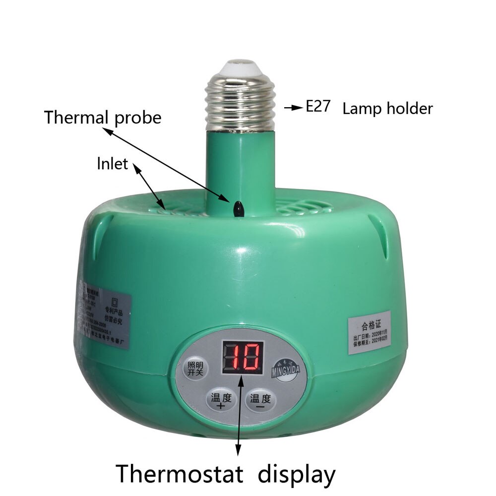 Led Temperatuurregeling Verstelbare Verwarming Lamp Voor Kippen Vogel Chick Incubator Temperatuur Controller Heater