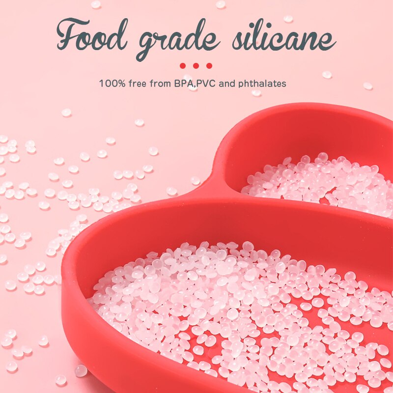 Schattige Konijn Baby Siliconen Eetkamer Plaat Bpa Gratis Platen Voor Babyvoeding Gerechten Food Grade Siliconen Kids Platen