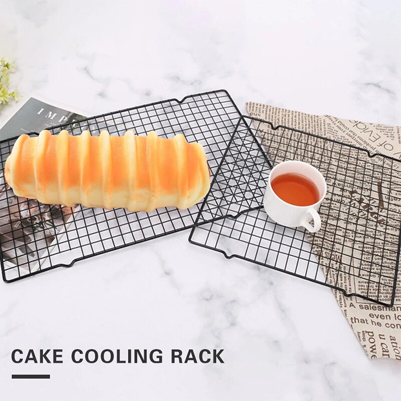 Stainless Cake Cooling Rack Wire Grid Cooling Tray Non Stick Biscuit Bread Cooling Grid Pizza Bread BBQ Shelf Kitchen Tray Tools