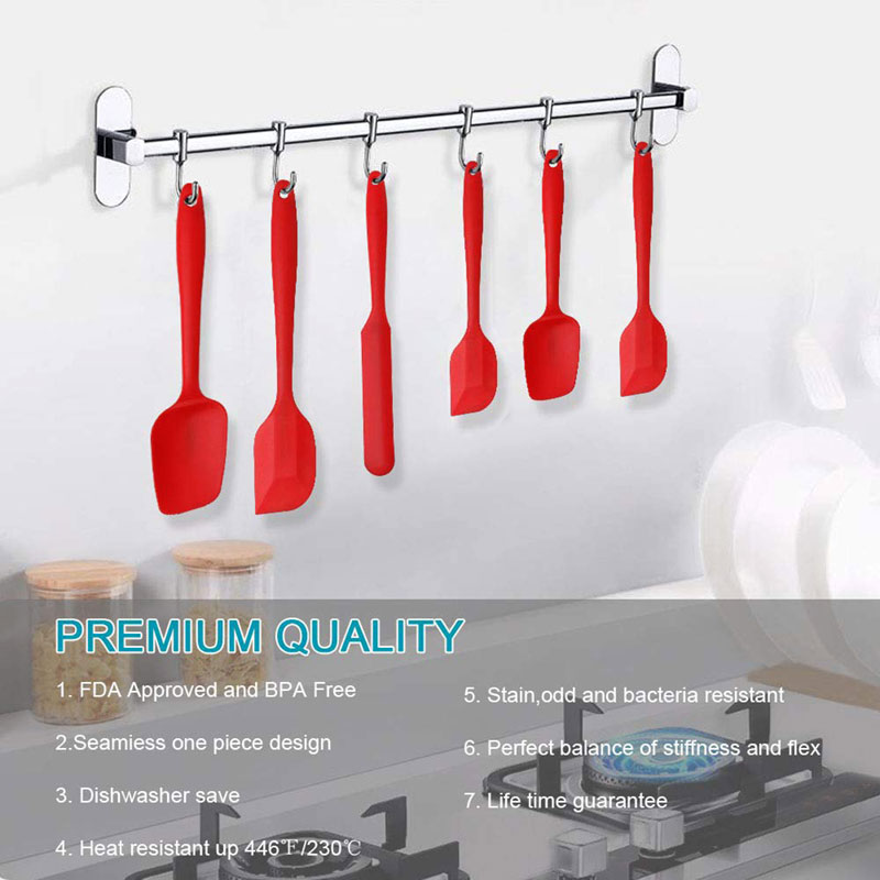 6 Stuk Siliconen Pastry Spatel Set Non-stick Rubber Spatel Set Hittebestendig Spatel Keukengerei Set Voor bakken