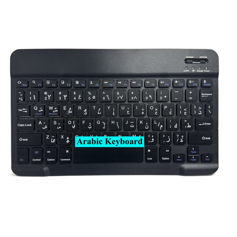 Para Ipad Tablet Azerty teclado tailandés con árabe francés ruso español Bluetooth teclado inalámbrico ratón Android Universal 10": Verde