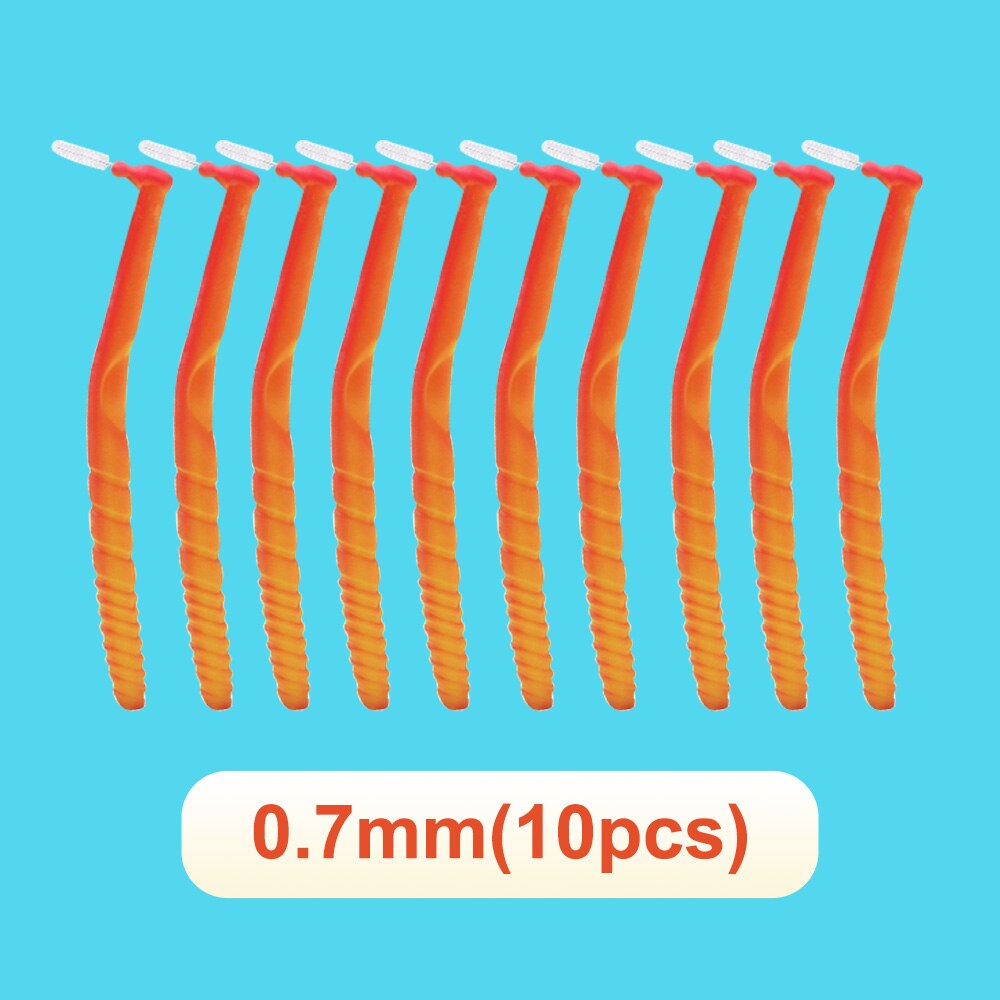 Cofoe 10/20 stk interdentalbørste rensekorreksjon munnpleie tannbørster tannstell for voksne tannrenseverktøy: 0.7mm