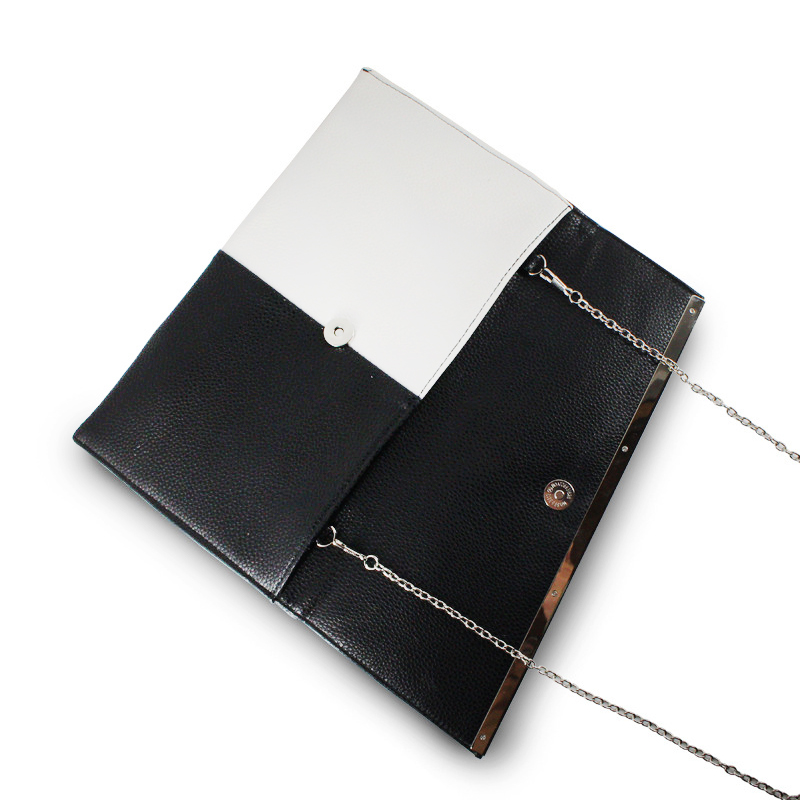 Mode Lederen Dag Clutch Zomer vrouwen Clutch Tassen Ketting Zwart en Wit Grote Capaciteit Envelop Tas Vrouwen Feestavond tas