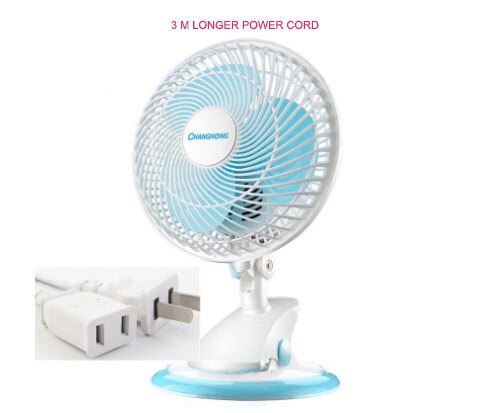 electrical fan timer setting 3m power line mini student fan with head rotation quiet desk clamping fan: 3 m extended power 2
