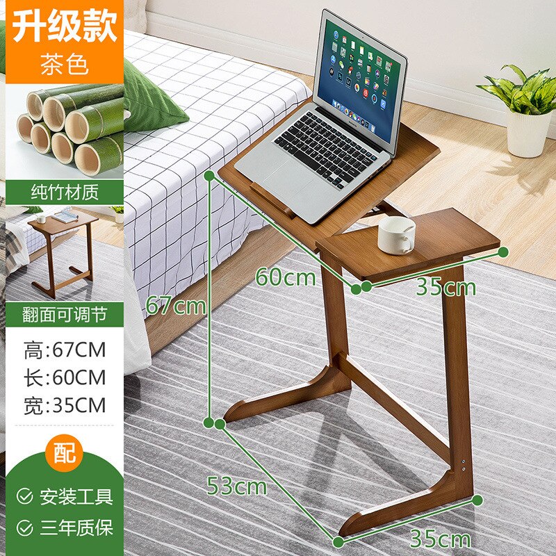 Nanzhu desk bedside computer small desk bedroom lazy simple household student desk rental office desk: brown color upgrade