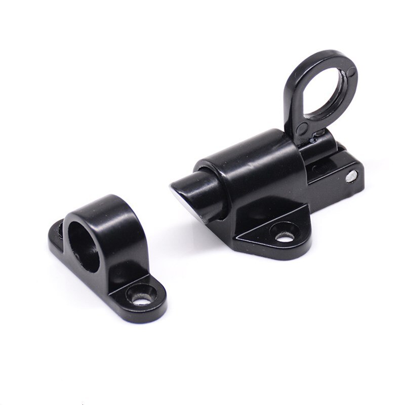 Aluminum Alloy Door Latch Lock Window Gate Security Pull Ring Spring Bounce Home Door Bolt Security Latch Hasp Sliding Lock