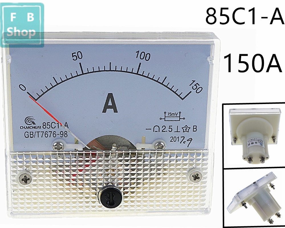 1PCS 85C1-A 150A DC Analog Meter Panel AMP Current Ammeters 85C1 0-150A Gauge