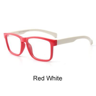 Ralferty børn brilleramme barn  tr90 fleksible firkantede rammer briller nærsynethed receptpligtige briller ramme pige dreng oculos  k8113: Rød hvid