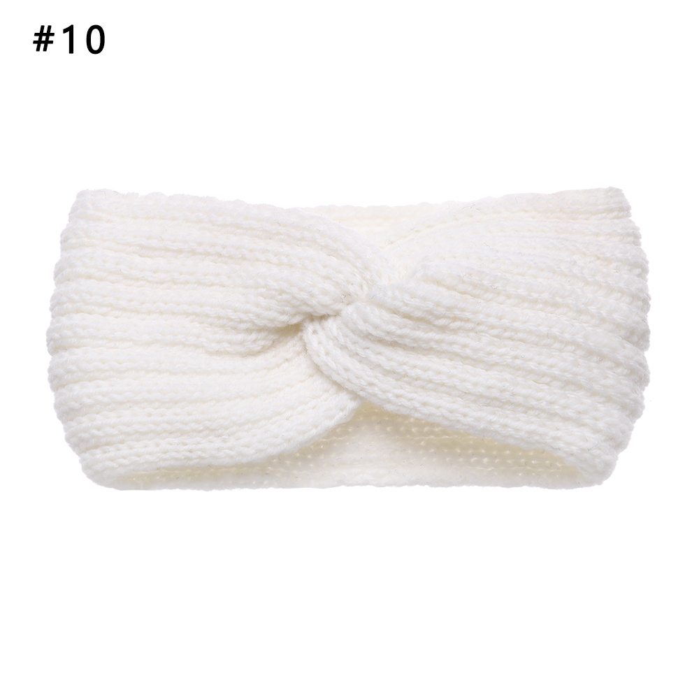 Bandeaux en laine tricotés au Crochet | Bandeaux d'hiver pour femmes, style bohémien, tissage croisé fait à la main, et solide: 10