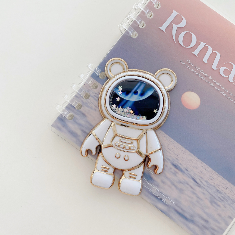 Faltbare Desktop Halterung Kawaii Cartoon Ständer Nette Flüssigkeit Treibsand Astronaut Ständer Halter Telefon Halter Schreibtisch Zubehör: YELLOW