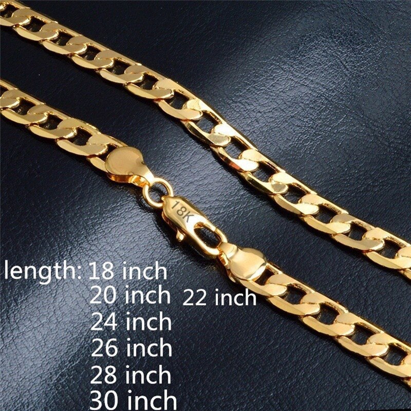 6Mm Cubaanse Link Chain Gouden Ketting Mannen Armband 20/45/50/55/60/65/70/75Cm Curb Chain Hip Hop Ketting Voor Mannen Sieraden Kolye4