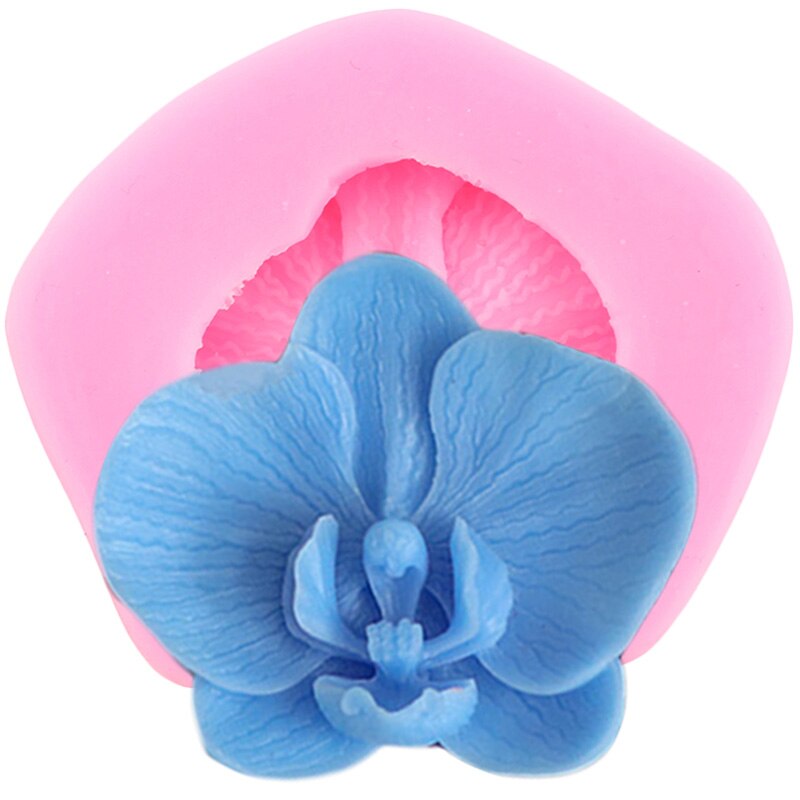 Stampo in silicone per orchidea Fiore nuziale fai da te Cupcake Topper Strumenti per decorare torte fondente Stampi in resina per sapone al cioccolato, argilla e caramelle: Colore rosa