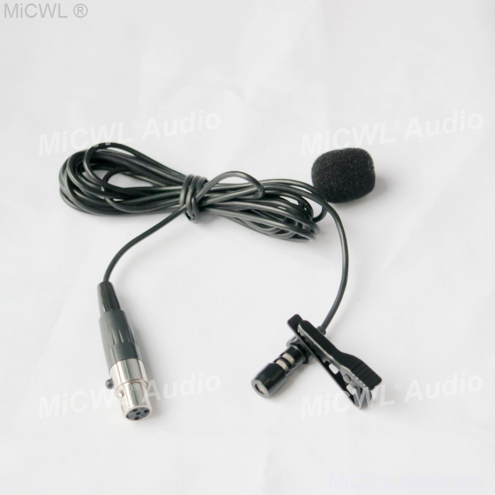 W185 Tie Clip Lavalier Microphone for Ture Shure Wireless Lapel BeltPack mini 4Pin 2m wire Omnidirectional with Protective bag