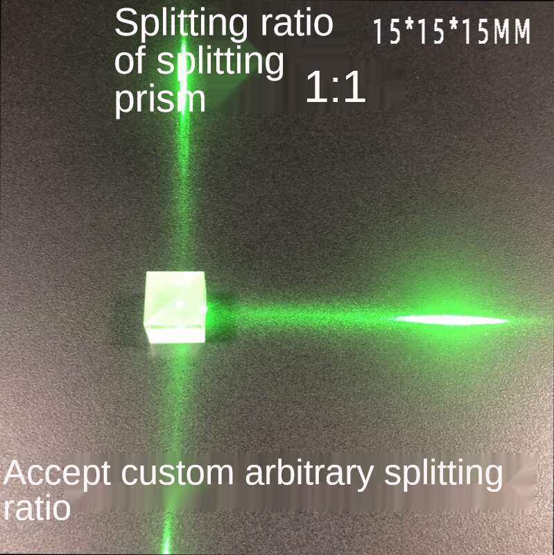 15*15*15MM 1:1 beam splitter total reflection right-angle prism semi-reflective semi-transparent beam splitter