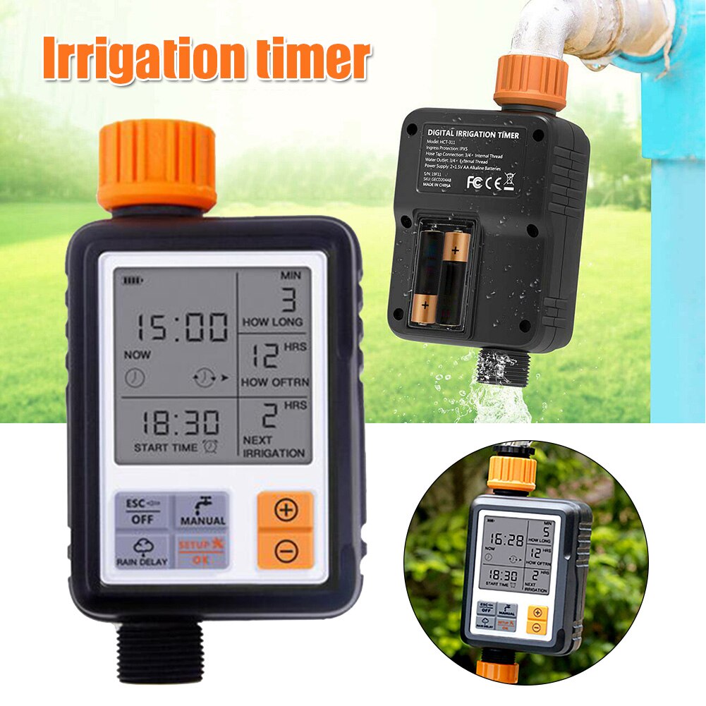 3 Inch Waterproof Digital Irrigation Timer Large Screen Water Irrigation Timer IPX5 for Garden Lawn Hose Faucet PI669