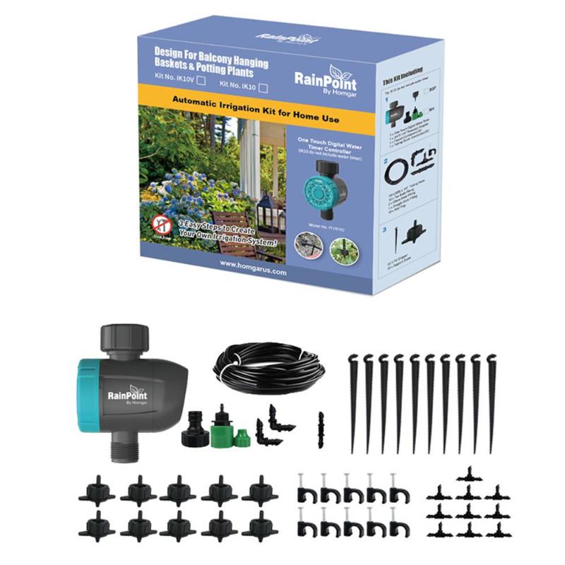 RainPoint Micro Drip Irrigation Ball Valve Automatic Home Garden Irrigation Controller Watering Timer System Mist Cooling Kit: 1 inch UK