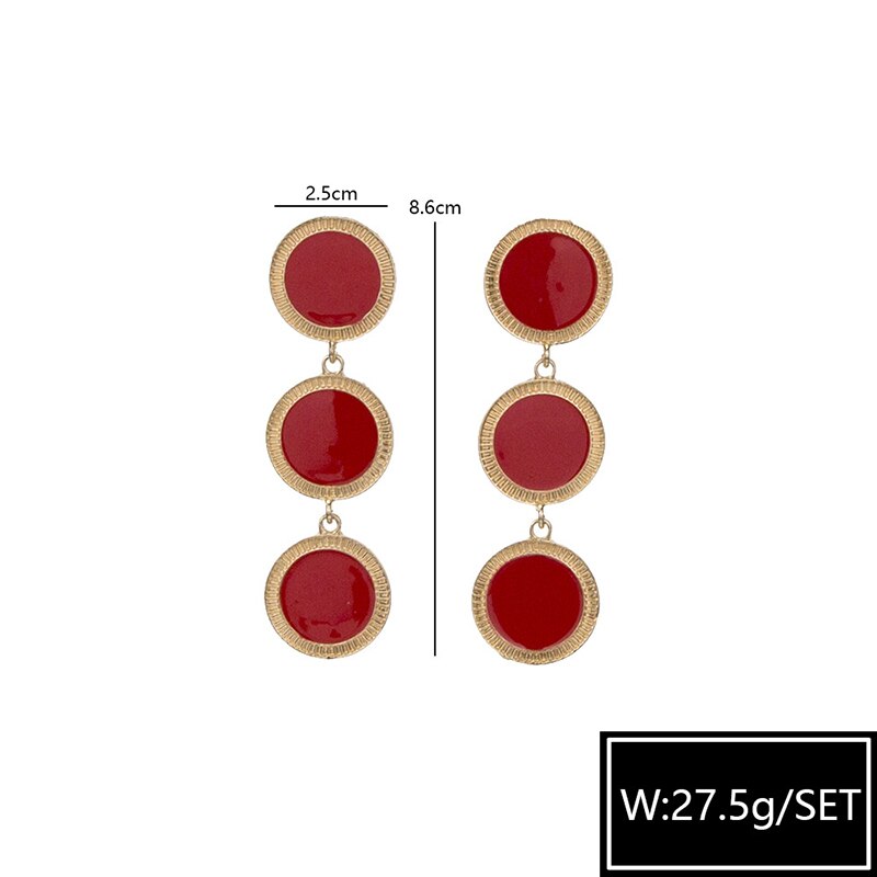 Yobest Bohemian Emaille Cirkel Liefde Hart Lange Dangle Oorbellen Voor Vrouwen Overdreven Grote Gouden Statement Oorbellen Voor Deel: E02028