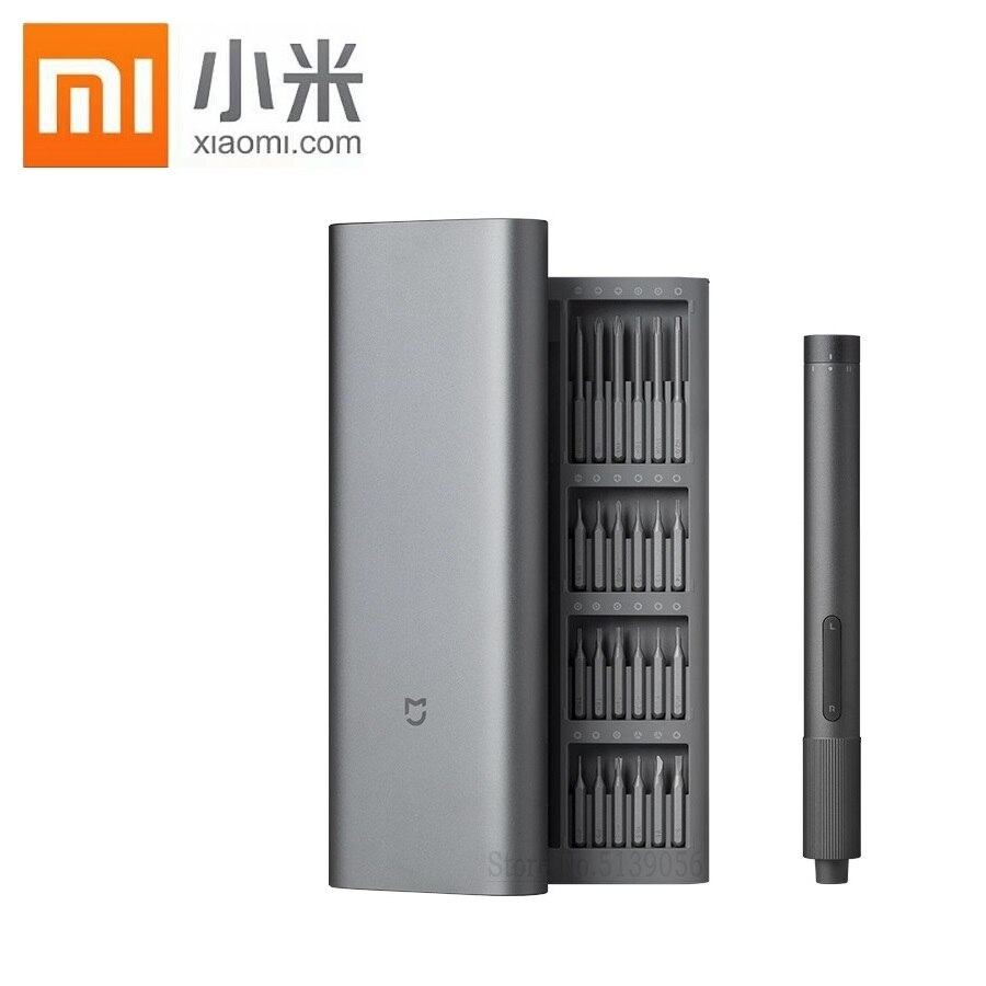 Xiaomi mijia elektrisk præcisionsskruetrækkersæt 2 gearmoment 400 skrue 1 type-c opladning magnetisk aluminiumskasse 24 s2