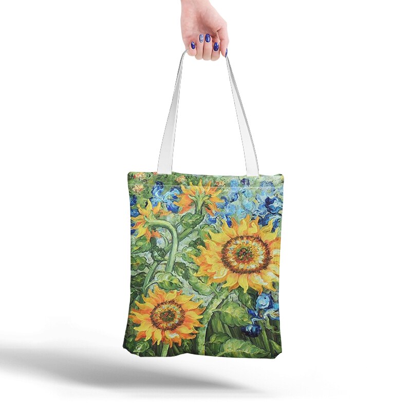 Lieferwagen Gogh Einkaufstasche Grafik Tote Harajuku Käufer Tasche Frauen Leinwand Schulter Tasche Für Weibliche Lustige Eco Große-kapazität sacchetto: Stil8