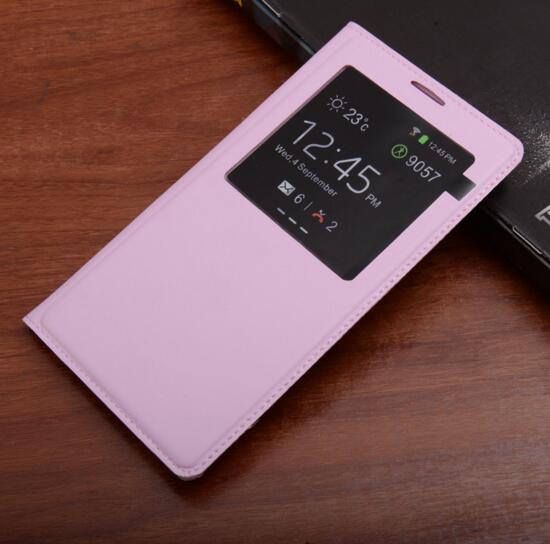 Funda inteligente con Chip Original Note 3 para Samsung Galaxy Note 3, cubierta de cuero con tapa, para Samsung Note III N9000 N9005, Atuo de visión de ventana