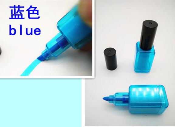 1 stk farvet highlighter markør graffiti tusch neglelak nyhed papirvarer maling sød dejlig kawaii smuk: Blå