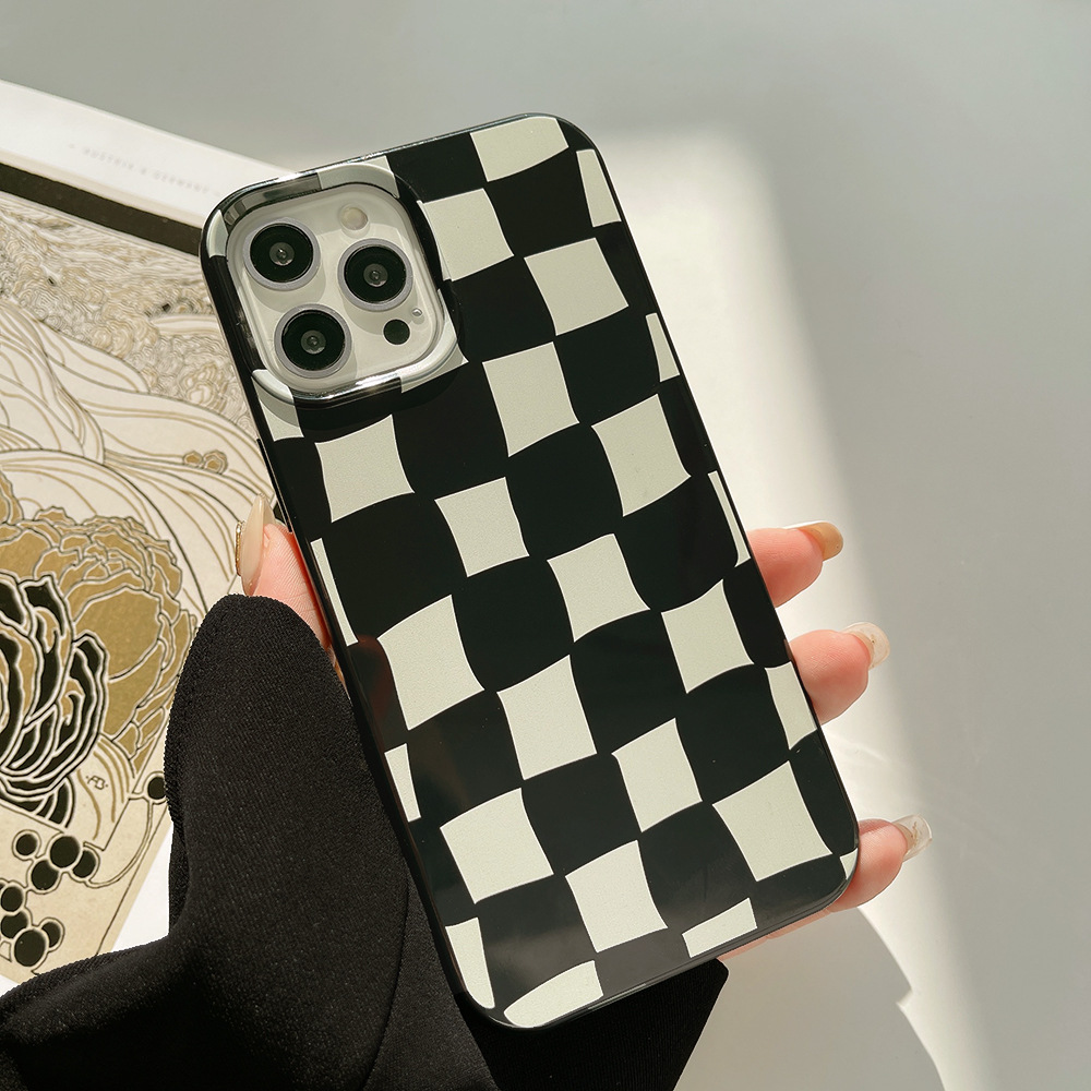 Modne etui na telefon w kratkę robić iPhone'a 16 15 14 13 12 mini 11 zawodowiec Max XS Max XR X 7 8 plus Wstrząsoodporna tylna obudowa z zderzakiem: IPhone 13 Mini