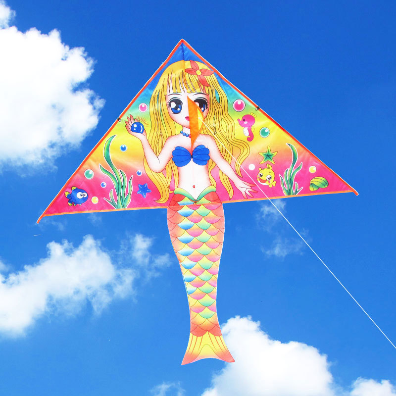 Kinderen outdoor sport speelgoed kinderen vliegers De stamping 1.4 meters heldere doek zeemeermin vliegers