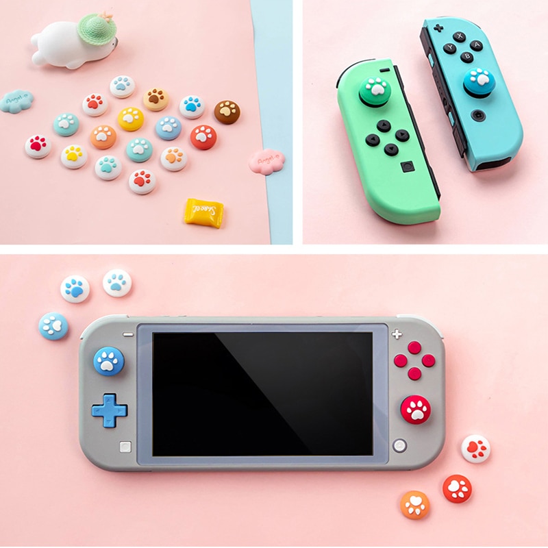 Joystick Joy-Con para Nintendo Switch Lite, funda suave Con tapas de palanca de mando analógico, 2 uds.