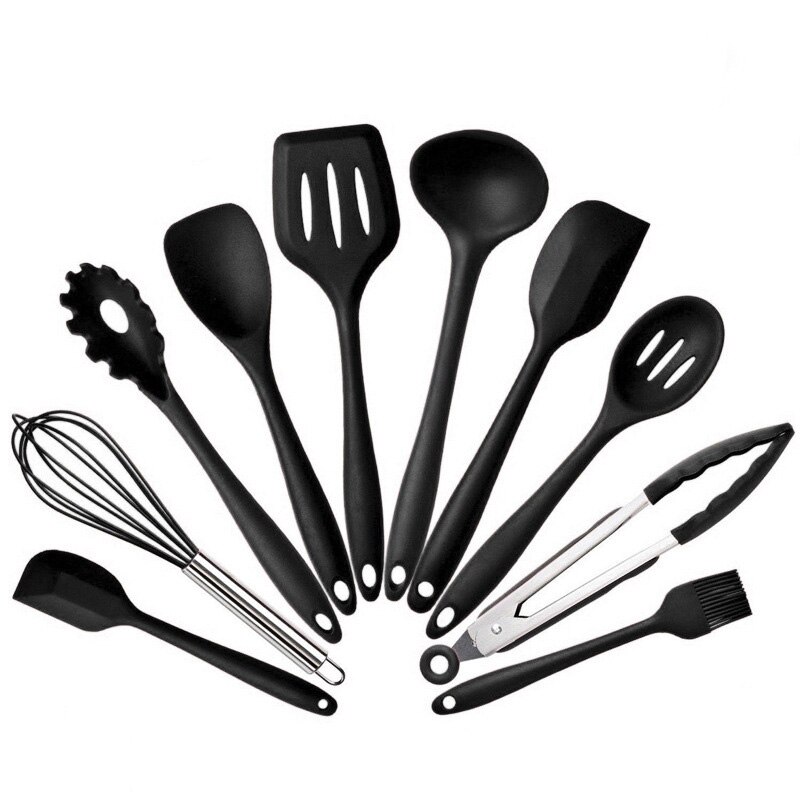 Kjøkkenutstyr varmebestandig silikon kjøkkenutstyr nonstick matlagingsverktøy sett kjøkkenverktøy miste Shipping 10 stk kjøkkenutstyr hea