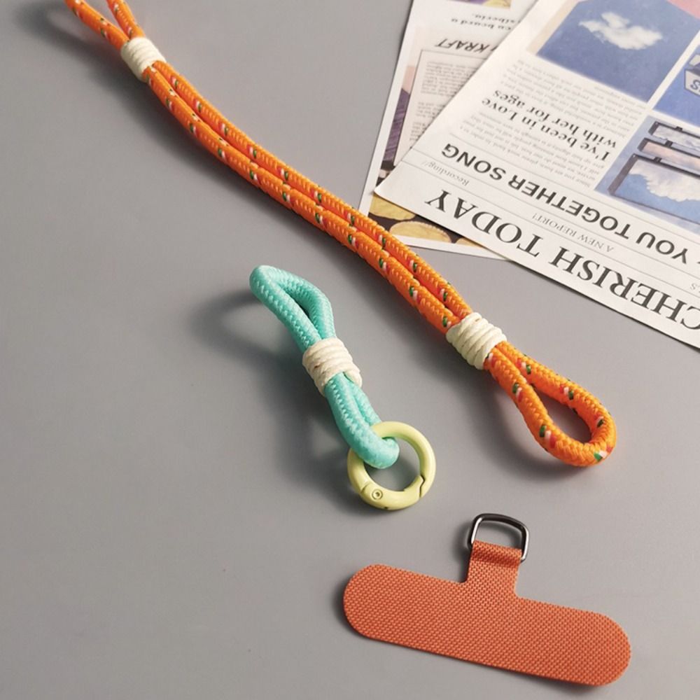 Correa Universal de nailon trenzado para teléfono móvil, cadena colgante, anillo, cordón para la muñeca, llavero de cuerda desmontable