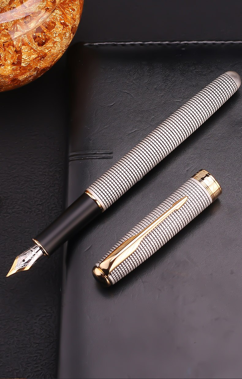 Jinhao Fountain Pen Luxury Bronze Ink Pens Metal Golden Clip Pens Office: 601guyin F