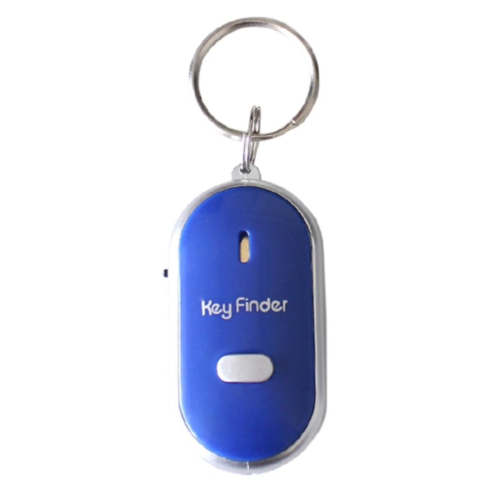 Mini Fluitje Anti Verloren Keyfinder Alarm Portemonnee Huisdier Tracker Smart Knipperende Piepen Remote Locator Sleutelhanger Tracer Key Finder + Led: blue