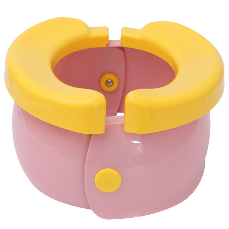 Bærbar baby toilet sammenklappelig potte nærmesteool bil toilet træningssæde børn udendørs rejser til børn dreng pige: Lyserød