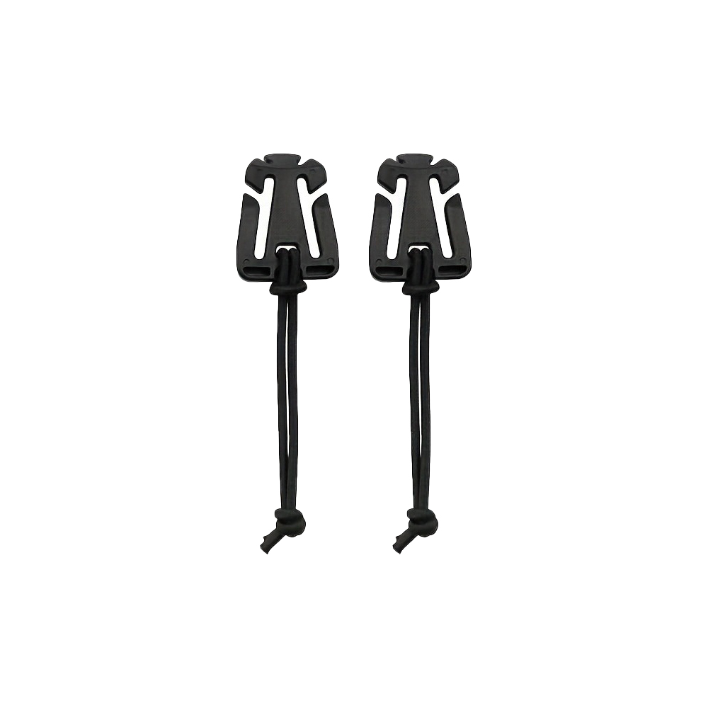 Moschettoni per zaino con cordino elastico – Ganci durevoli compatibili con MOLLE per organizzare attrezzi da campeggio e accessori: nero