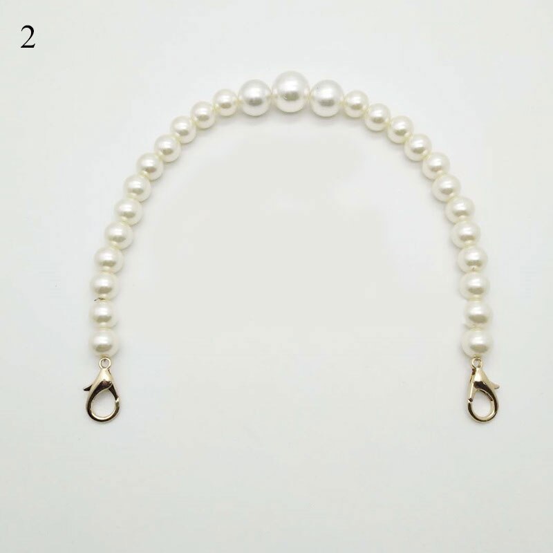 DIY Sweet Faux Pearl Beaded Handbag Strap Women Lady Purse Belts White Replacement Bag Handle Shoulder Bag Strap Bag Accessories: 2