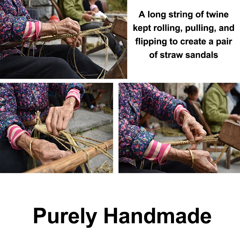 Sandales chinoises antiques faites à la main pour hommes et femmes, de sandales d&#39;été tissées personnalisées, chaussures de travail,