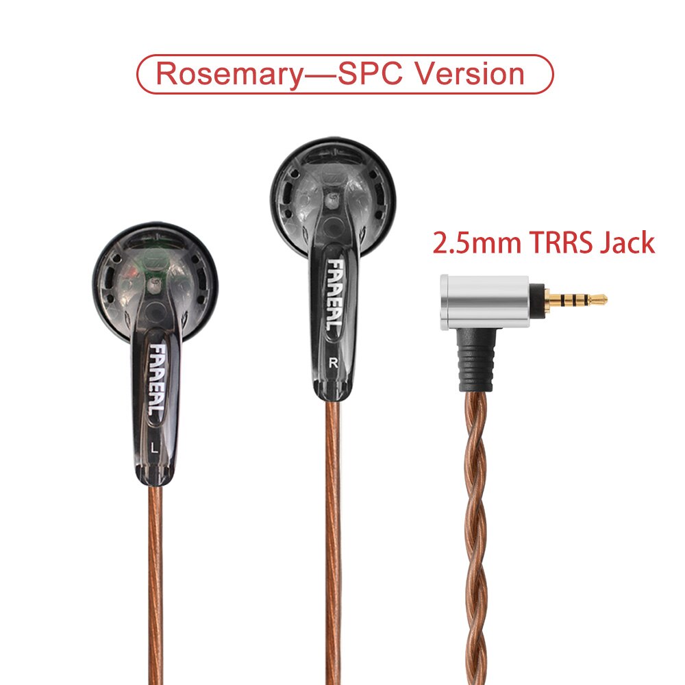 FAAEAL Rosemary Balanced 4.4mm 2.5mm TRRS 150ohms Earbuds 3.5mm Wired Hifi Music Earphones Heavy Bass Headsets For MP3 Amplifier: RS-2.5 TRRS-Gray