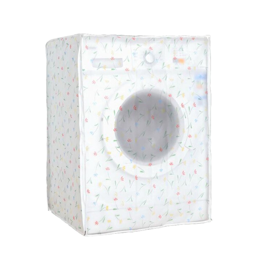 Automatic Washing Machine Cover Premium PEVA Washing Machine Case Waterproof Anti-dust Washing Machine Protector for Home (60x55: Floral pattern