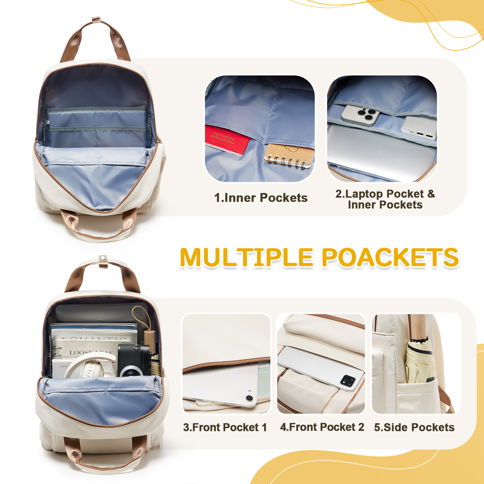 Women's Backpack Simple Travel Backpack Shoulder Bag Commuting Teenager Girls Casual College Backpack Ins Laptop Bag
