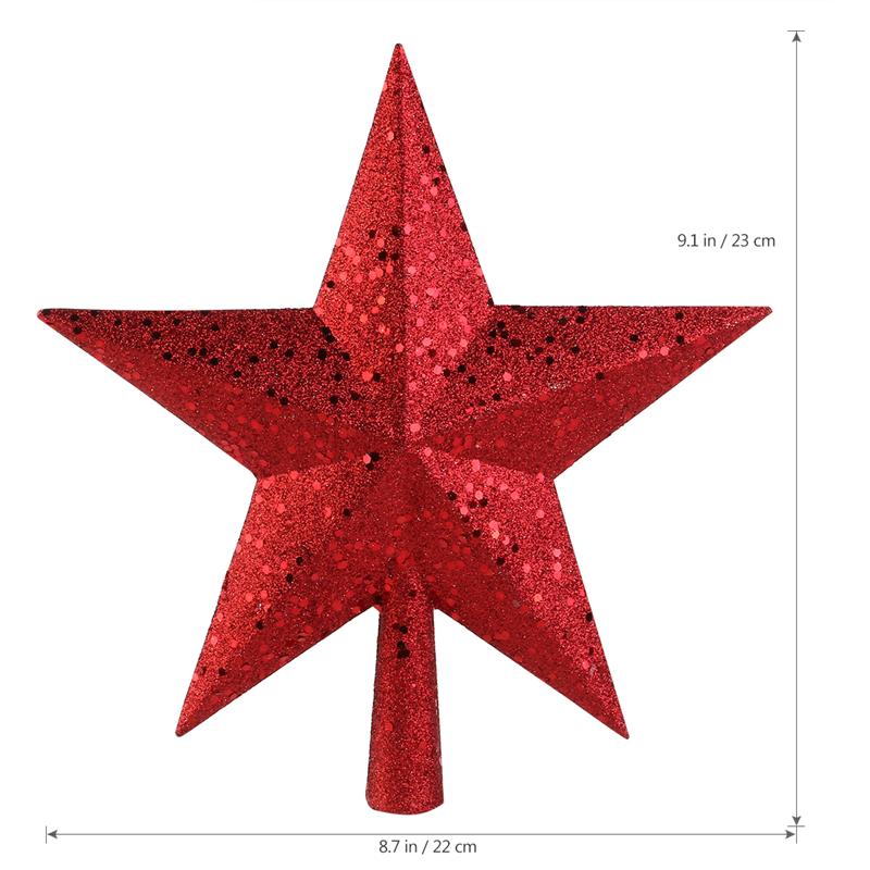 9 tommer skatte rød glitret mini stjerne juletræ topper juletræ top stjerne år juleindretning