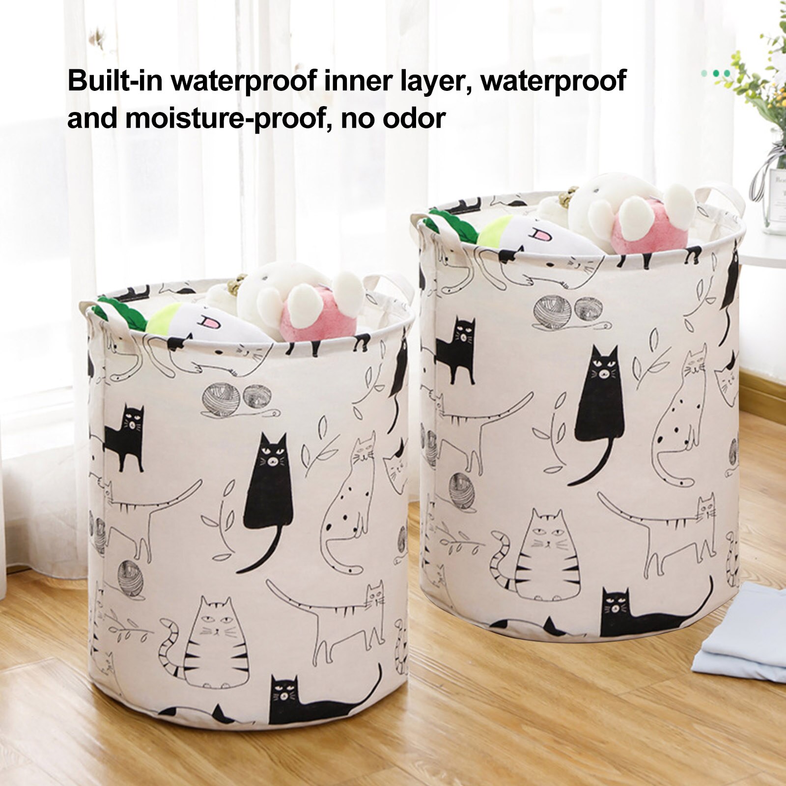 Baby Laundry Basket Cute Dinosaur Foldable Toy Storage Bucket Picnic Dirty Clothes Basket Box Canvas Organizer Cartoon Animal