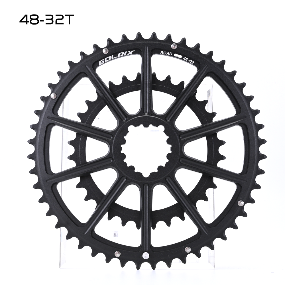 GOLDIX 53-39T 52-36T 50-34T 48-32T 46-30T specificatie racefiets crankstel kettingblad geschikt voor SHIMANO en SRAM 10 11S 12S: YELLOW