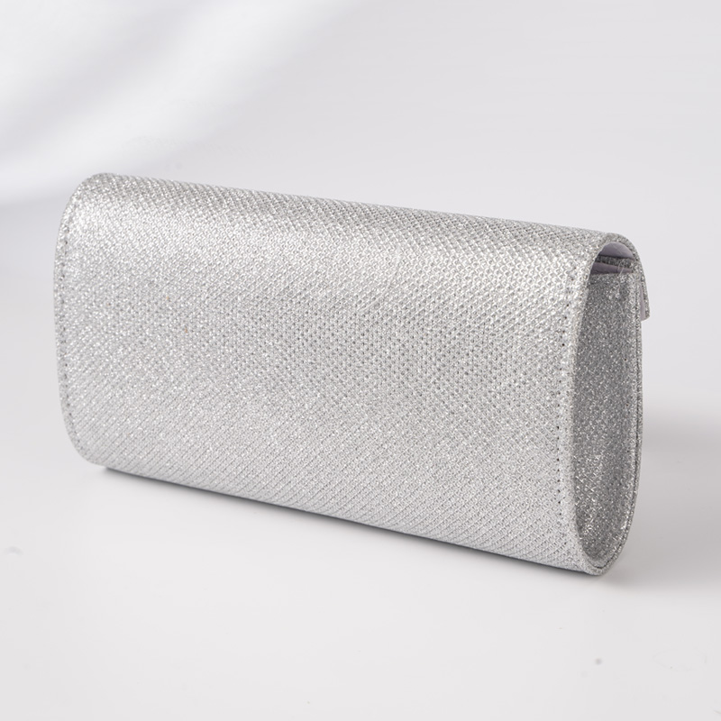 Bolso de noche tipo sobre para mujer, bolsos de hombro con cadena y purpurina, bolso largo plateado brillante, bolsos de mano para de boda, Mini bolso