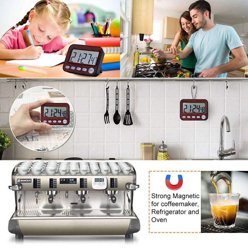 Timer Digital Timers Kitchen Timer with Alarm Clock for Cooking Shower Study Stopwatch Alarm Clock Cooking Countdown Time