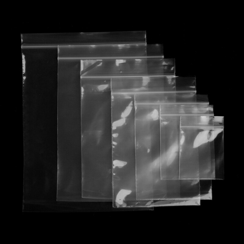 100X Clear Grip Self Press Seal Resealable Zip Lock Plastic Jewelry Bags 8 Sizes W0YF